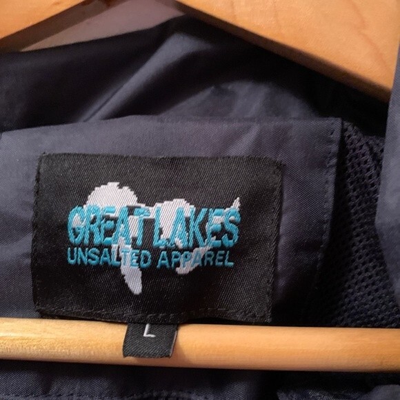Great Lakes Unsalted NWOTs Navy White Windbreaker Zip Parka/Jacket Size Adult L - Picture 3 of 10